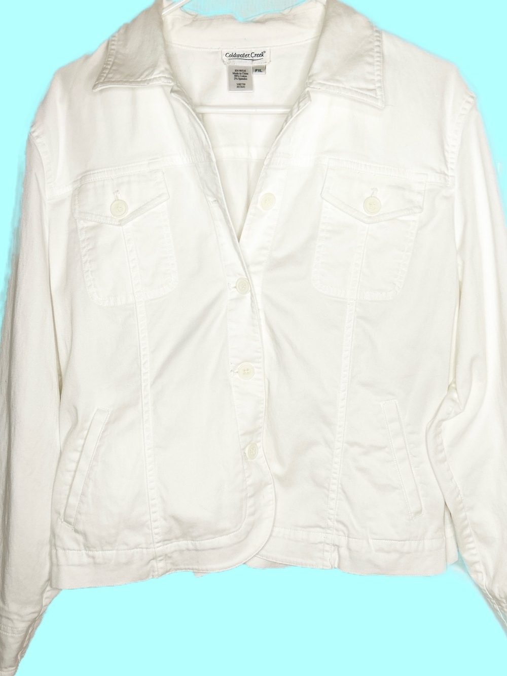 Coldwater Creek White Denim-Style Button Jacket